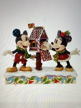 Jim Shore Mickey and Minnie Mouse Mailing Letters Figurine. New in Box